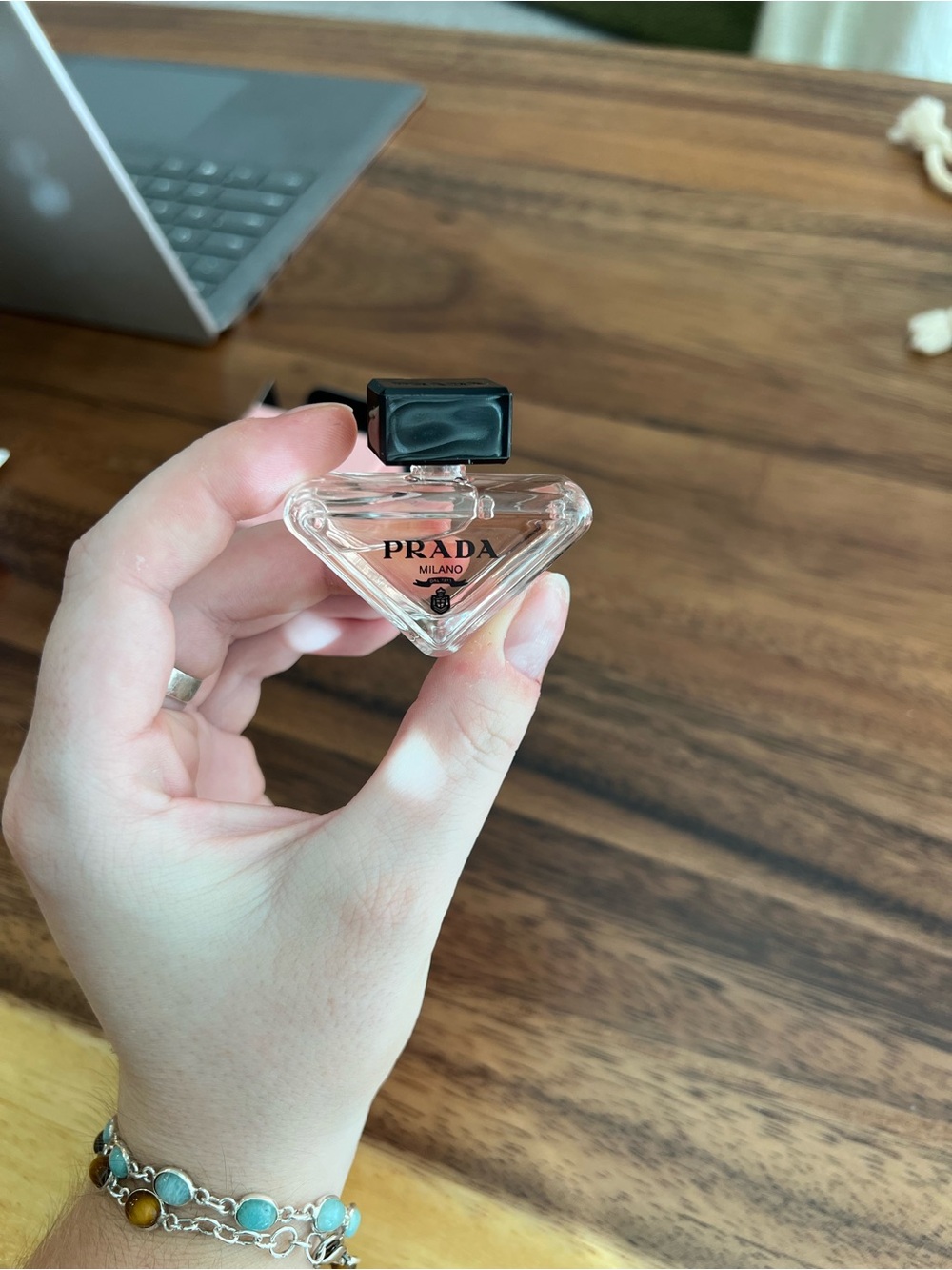 Prada Pink Triangular Mini Bottle with Black Cap
